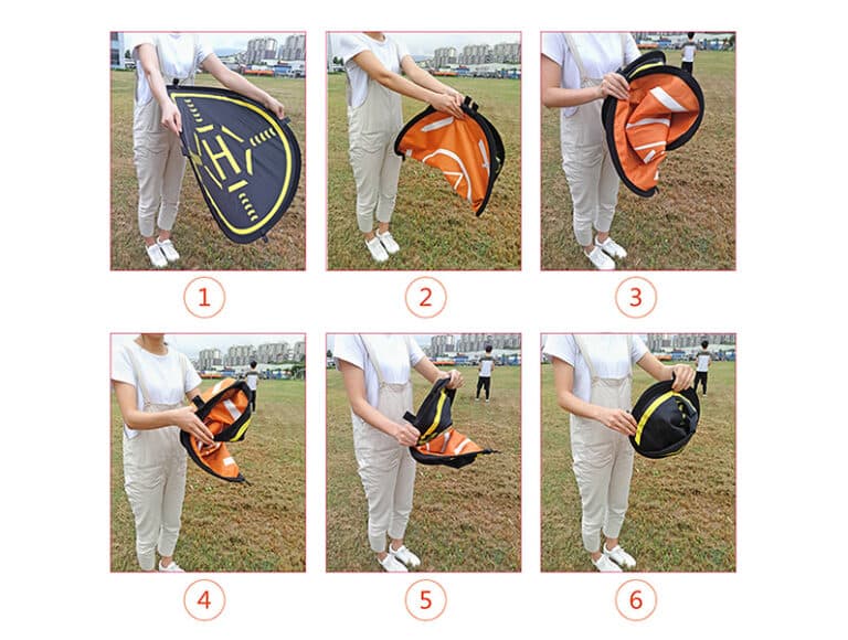 Plateforme D'atterrissage Pliable Pour Drone - 60 Cm De Diamètre Avec 4 Piquets Et Sac - Nylon Résistant
