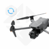Grey drone with close-up camera.
