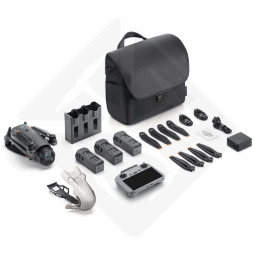 Accessoireset voor drone met zwarte koffer.