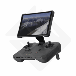 Fernbedienung mit Display, das schneebedeckte Berge anzeigt.