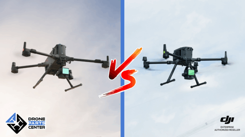 Comparaison de deux drones en vol.