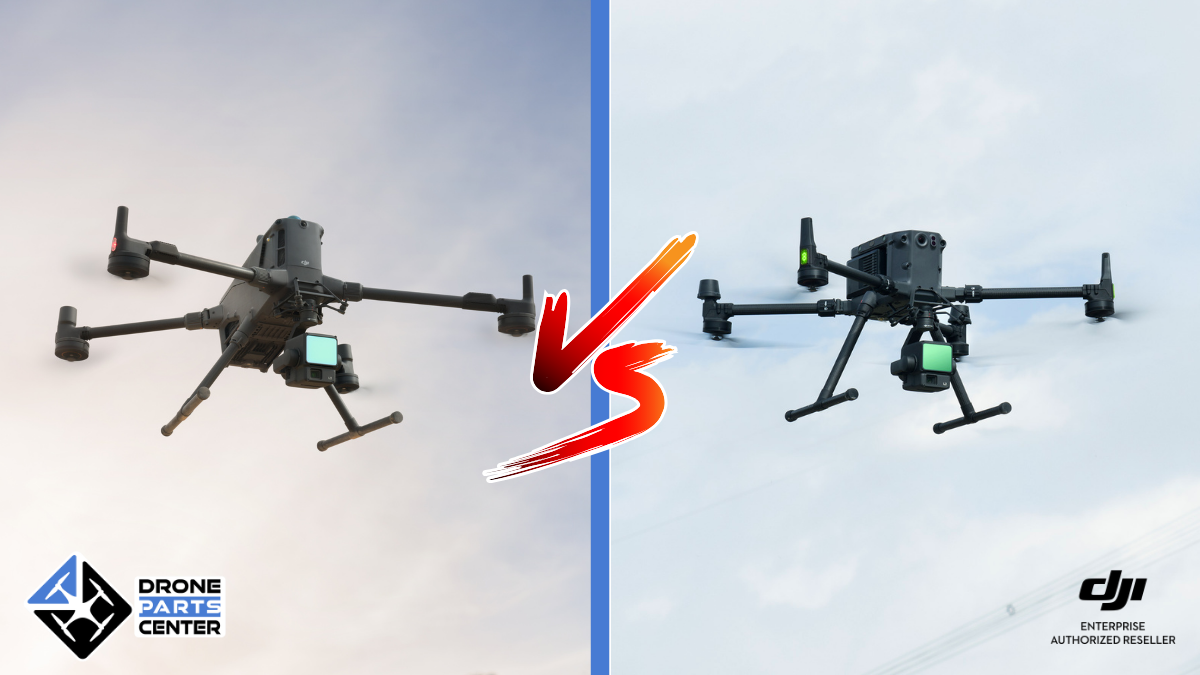 Comparison of two drones in flight.