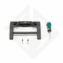Black bracket and screwdriver with screws.