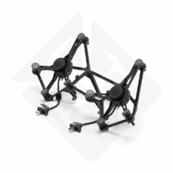 Anti-vibration microphone mount, black and complex.