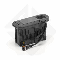 Black battery with cable attached.