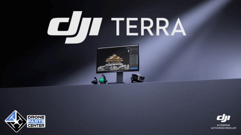 A screen displaying DJI Terra on a desk.