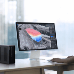 Bildschirm mit 3D-Geländeanalyse.