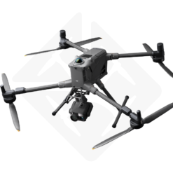 Drone with camera hovering over.