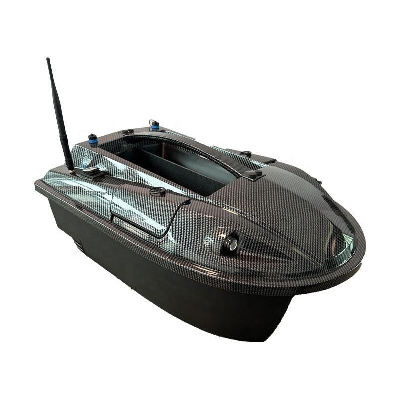 Bateau amorceur RC GPS avec sonar, vue de trois quarts