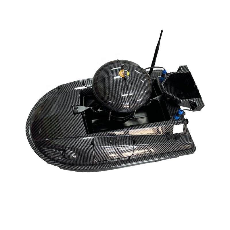 Bateau amorceur ouvert, trémies à appâts et module sonar