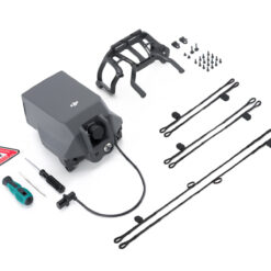 Elements du kit parachute DJI AP100 : module, suspentes et accessoires