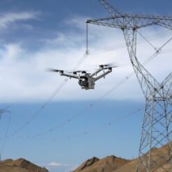 DJI Matrice 5TD flying near a high-voltage power line