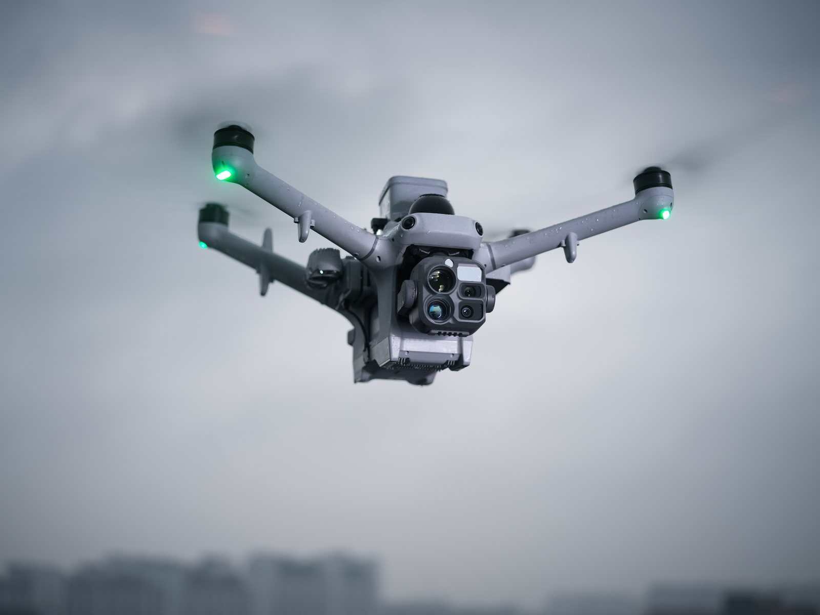 DJI Matrice 5TD flying in the rain