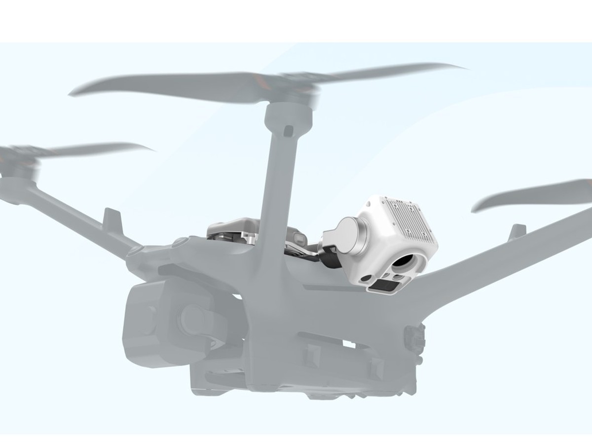 MetScan Nano 1D methane sensor mounted on a DJI Matrice 4D drone